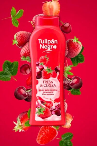 Gel Fresa y cereza Tulipan Negro