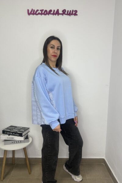 Sudadera camisa celeste