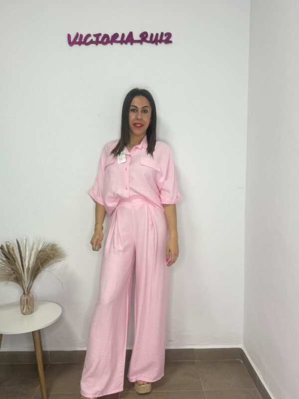 Conjunto lino Macarena Rosa - Imagen 2