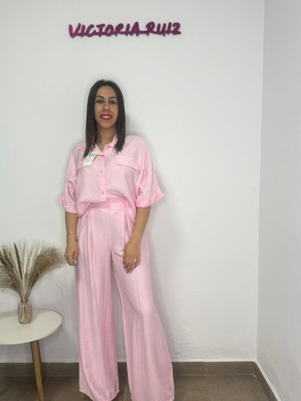 Conjunto lino Macarena Rosa