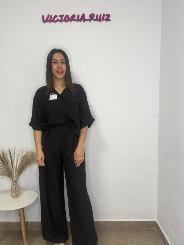 Conjunto lino Macarena Negro - Imagen 2