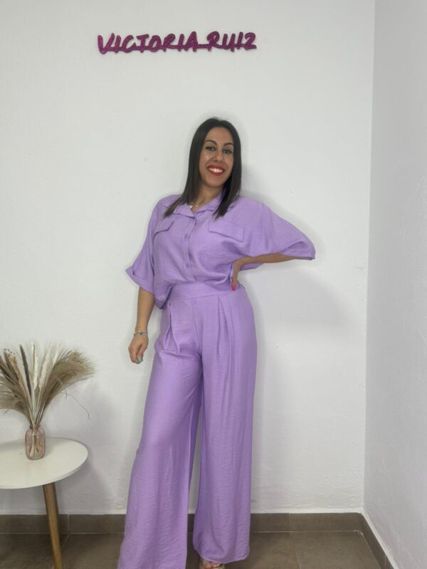 Conjunto lino Macarena Lila - Imagen 2