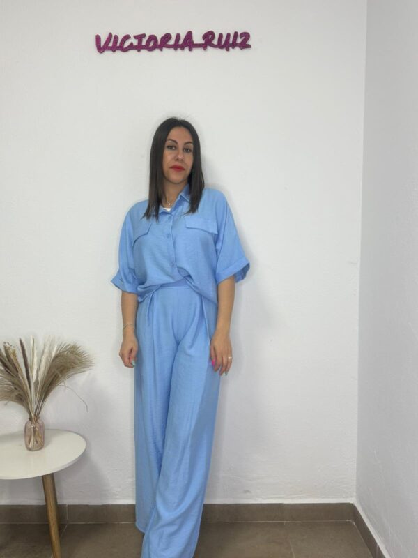 Conjunto lino Macarena Azul