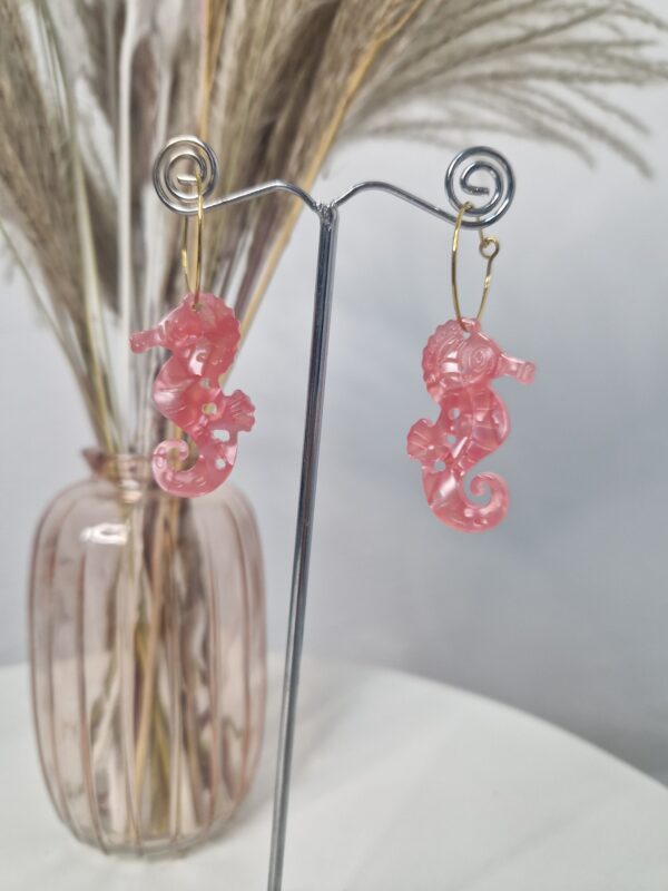 Pendientes Caballo de Mar Rosa