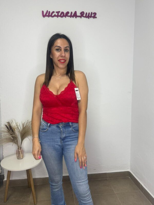 Top Bea encaje Rojo