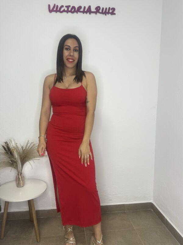 Vestido nudo rojo - Imagen 2