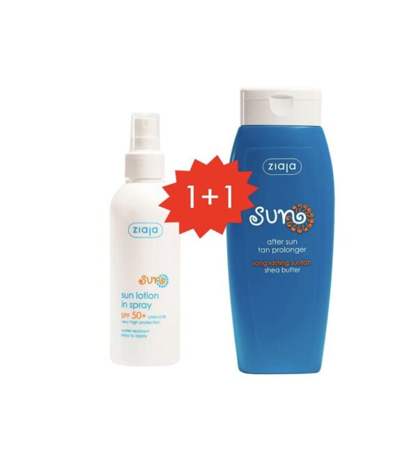 Set SUN Protector solar hidratante SPF 50+ en spray + Prolongador del bronceado AfterSun ¡gratis!