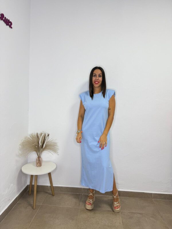 Vestido Hombreras Celeste - Imagen 2