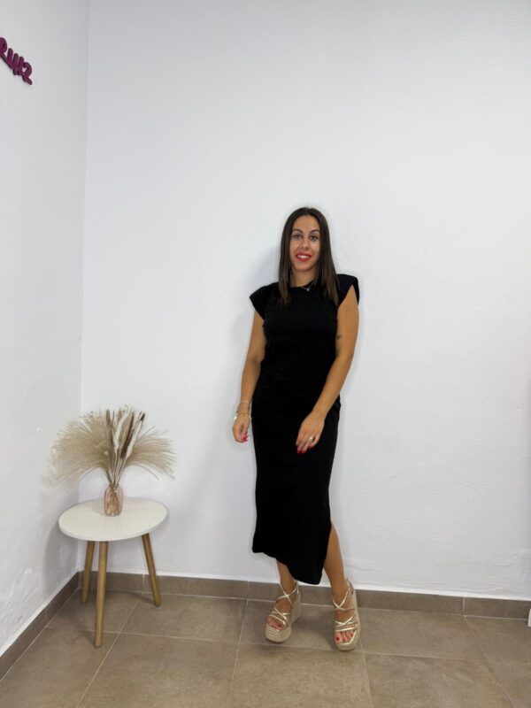 Vestido Hombreras Negro