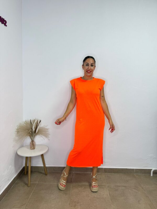 Vestido Hombreras Naranja - Imagen 2