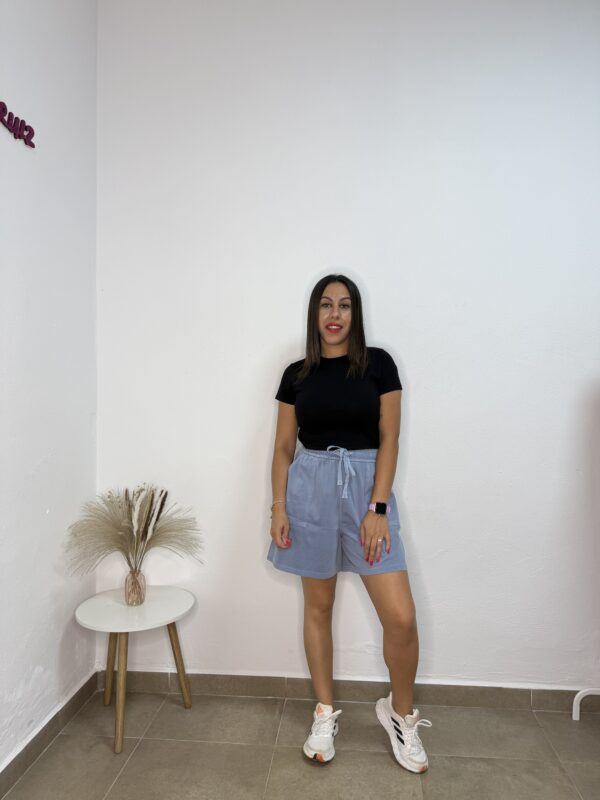 Pantalon bolsillos celeste