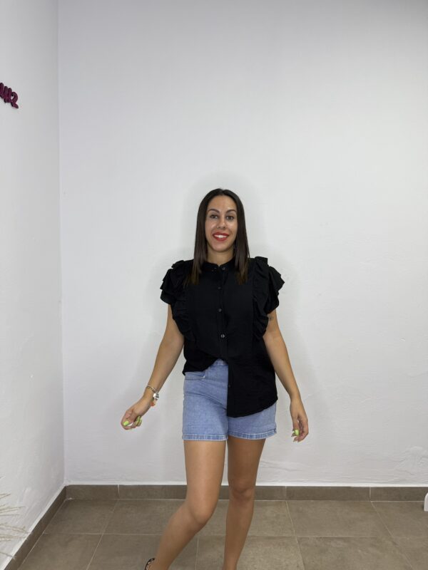 Camisa volante negra