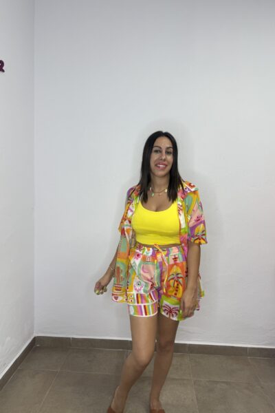 Conjunto Palmeras naranja
