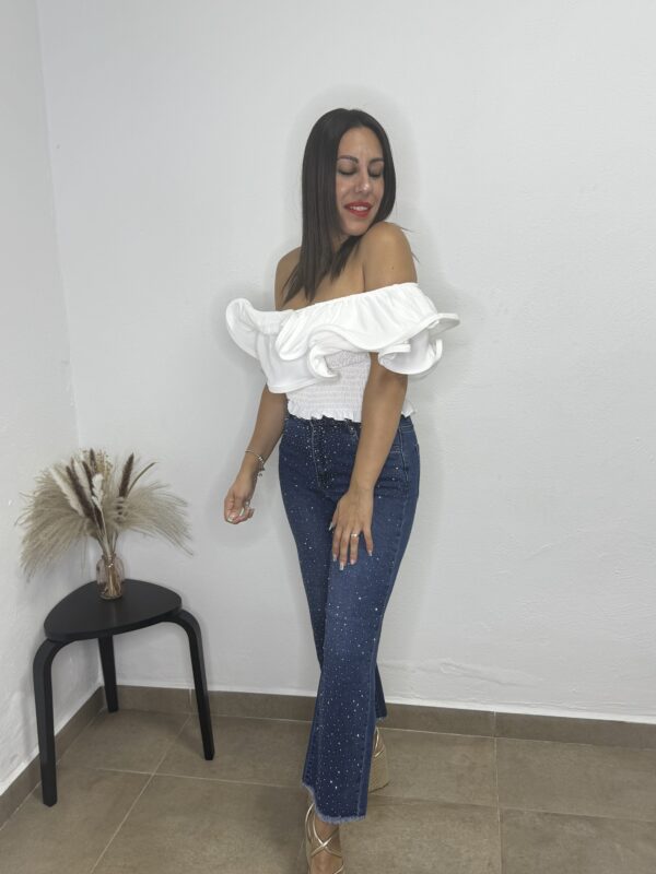 Top volante blanco - Imagen 2