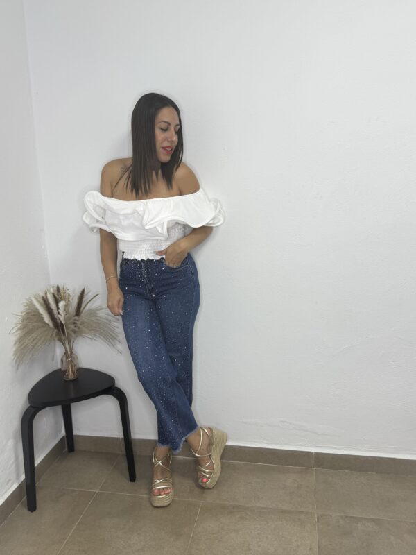 Top volante blanco - Imagen 3