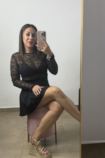 Camiseta encaje negra