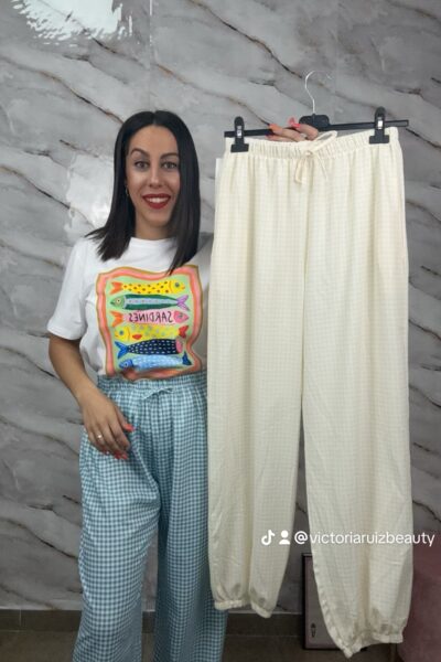Pantalon bombacho vichy