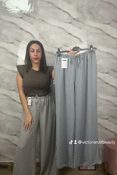 Pantalon vichy recto