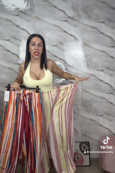 Pantalon rayas talla grande